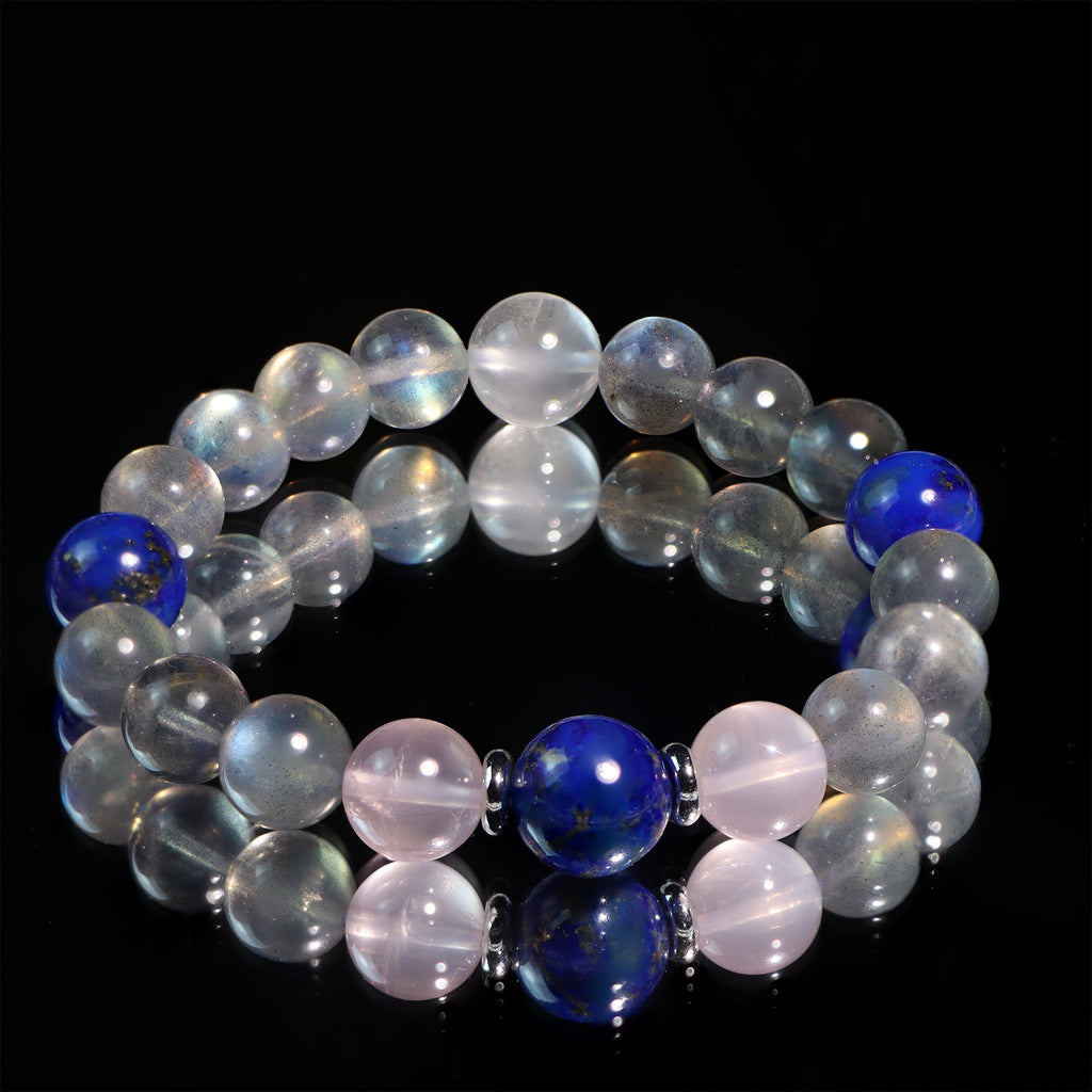 The Quiet Orbit | Moonstone & Lapis Crystal Bracelet - Dao Verse
