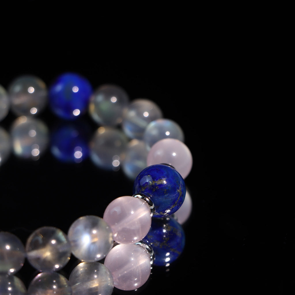 The Quiet Orbit | Moonstone & Lapis Crystal Bracelet - Dao Verse